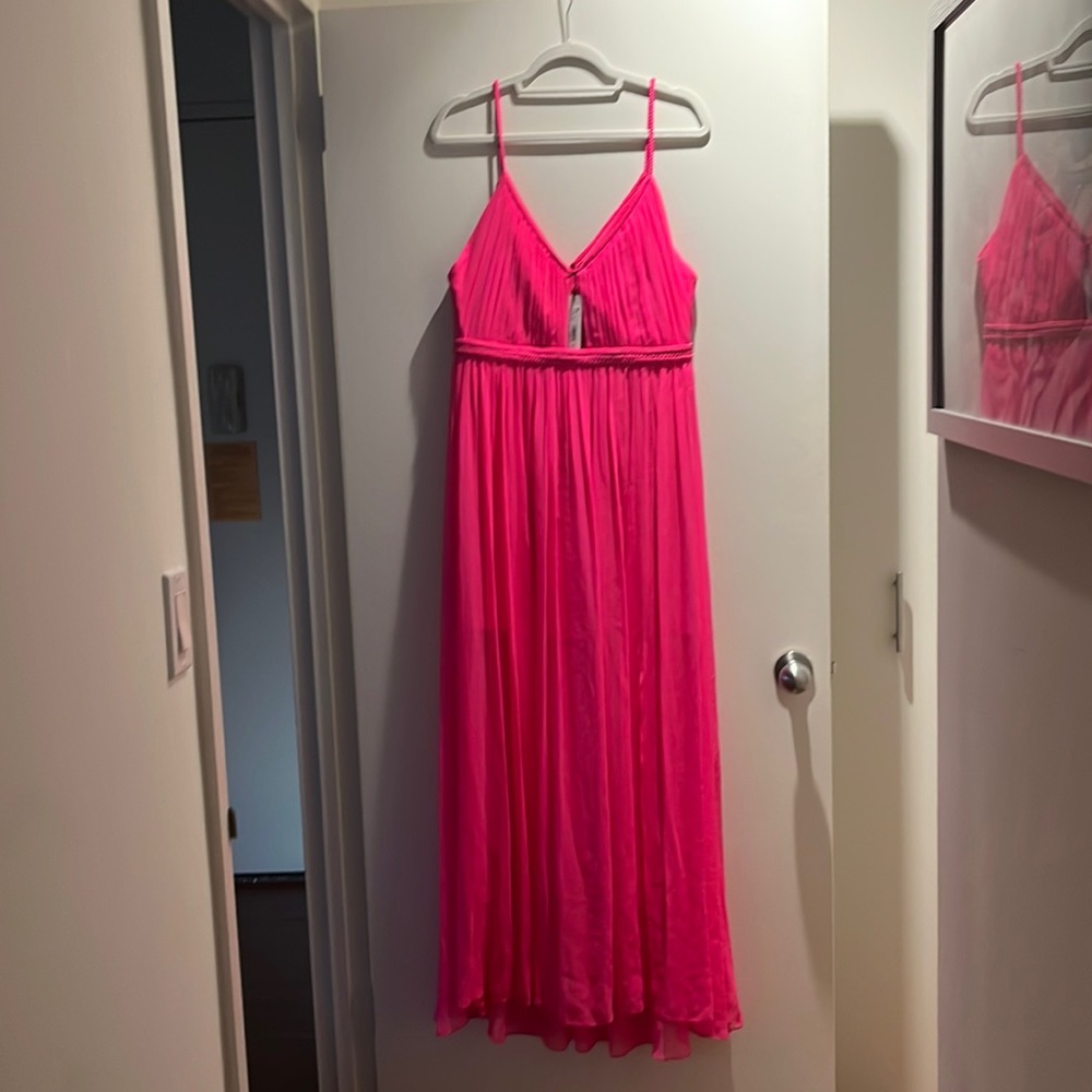 Tamar cut out pink chiffon maxi